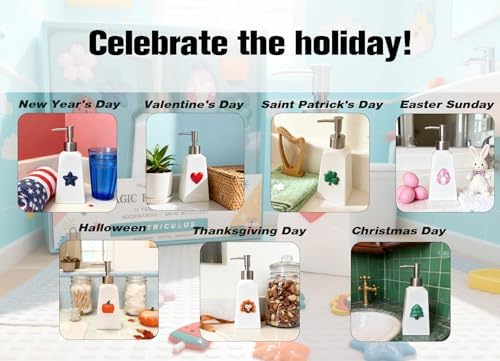 Seasonal Soap Dispenser with 11 Interchangeable Magnets - Seasonal