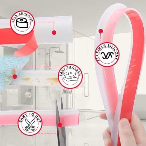 Shower Threshold Water Dam Guard - Self-Adhesive Silicone Waterproof