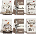 TecUnite 6 Pcs Farmhouse Rustic Kitchen Towels, Decorative Dish Towels