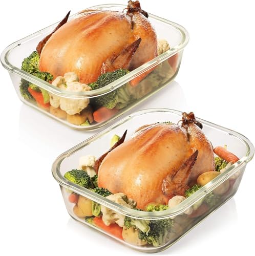 Razab 10 Cups/80 Oz 4 Pc Glass Food Storage Containers