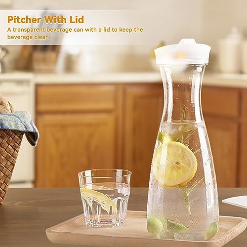 Water Carafe, Clear Acrylic Water Drink Pitcher Milk Beverage