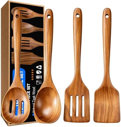 4-Piece Teak Wooden Cooking Utensil Set