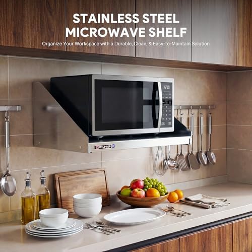 Wilprep Stainless Steel Folding Wall Shelf, 18 x 24 Inch