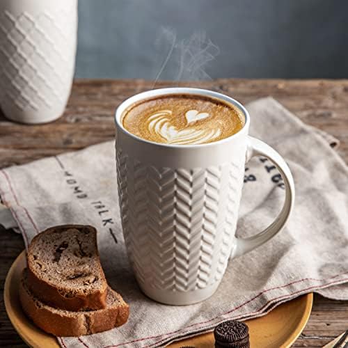 AmorArc 20 oz Large Coffee Mugs Set of 6, Tall Ceramic Coffee