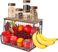Livabber Fruit Basket for Kitchen, Metal Fruit Vegetable Storage Bin
