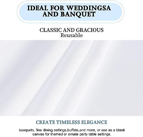 FINDYOU 10 Pack White Table Cloth Rectangle Table 60 x 102 Inch