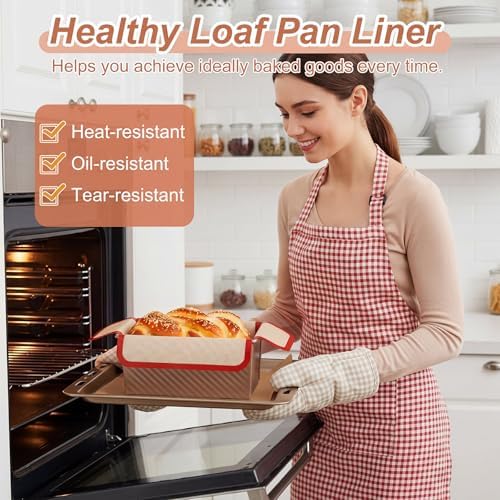 4 Pcs Silicone Loaf Pan Liners Fits 8x5, 9x5, 9.5x5 Inch Pans