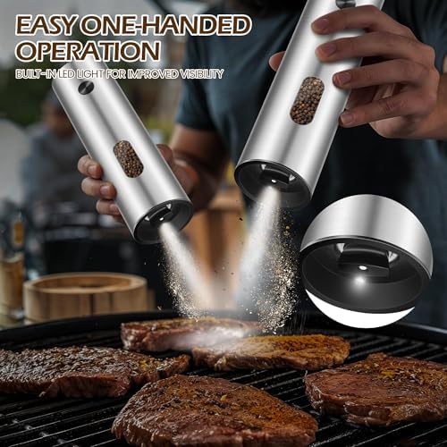 Electric Salt and Pepper Grinder Set, 110 ml, Rechargeable