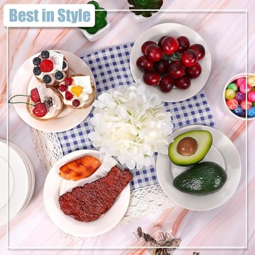 12 Pcs Porcelain Plates, White Dinner Plates, 10 Inch, Round