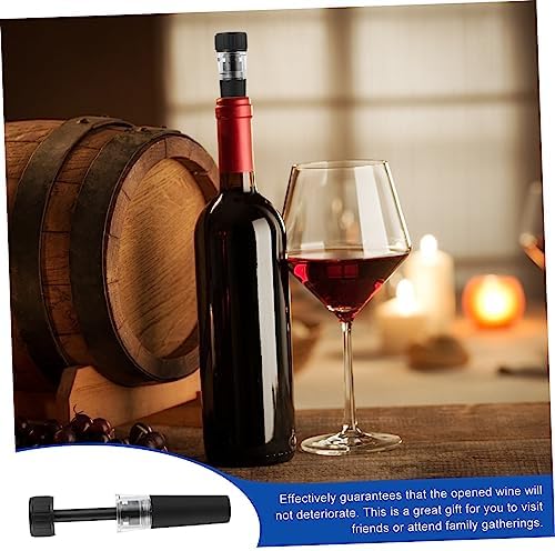 2pcs Vacuum Wine Stopper Black Plastic for Wine Bottles