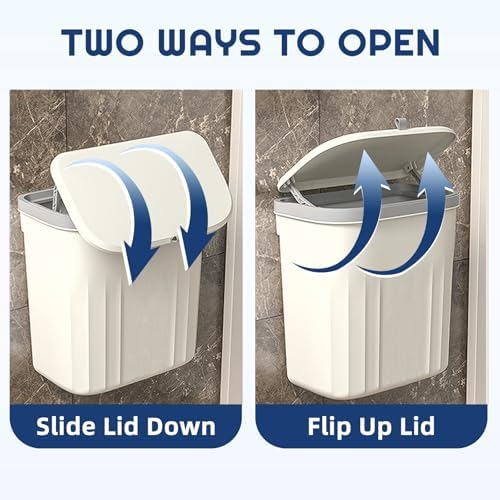3 Pack 10L Hanging Kitchen Compost Bin with Lid, White