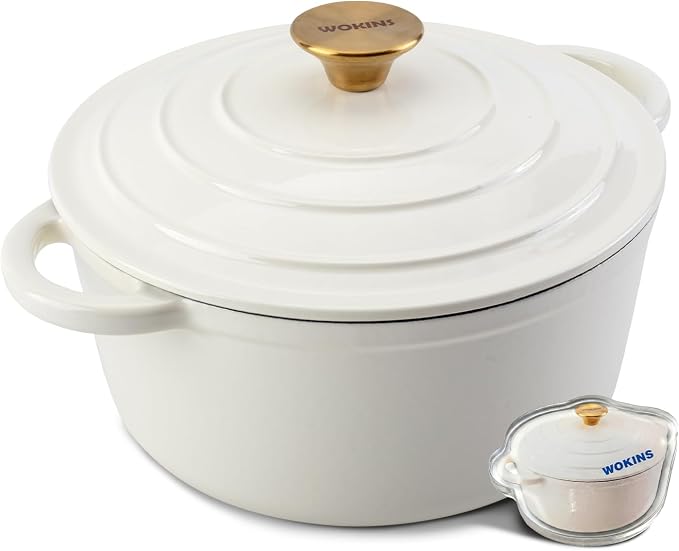 Enameled Cast Iron Dutch Oven - 7QT Pot by WOKINS