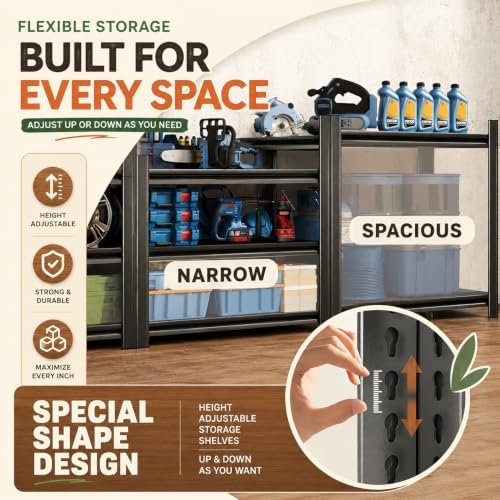 5-Tier Adjustable Metal Kitchen Shelving Rack