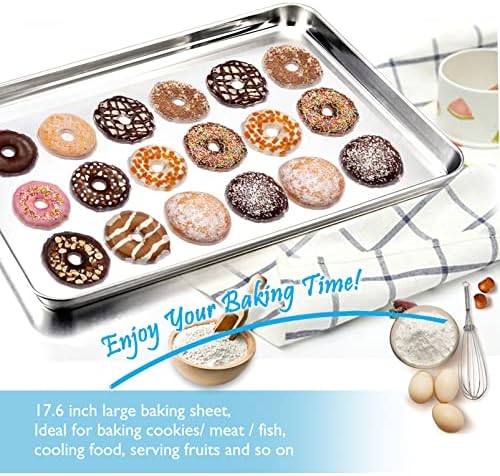 TeamFar Baking Sheet, 17.6"x 13" x 1" Stainless Steel Large Cookie