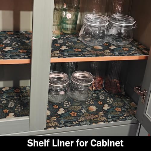 Vintage Floral Drawer Liner, Non-Adhesive and Strong Non-Slip