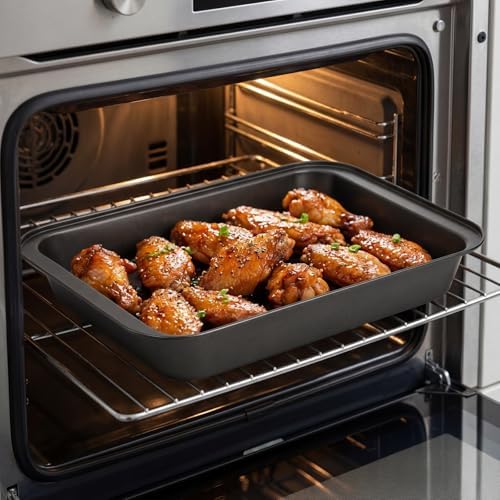 Lyellfe 3 Pack Rectangle Baking Pan, 13 x 9 Inch