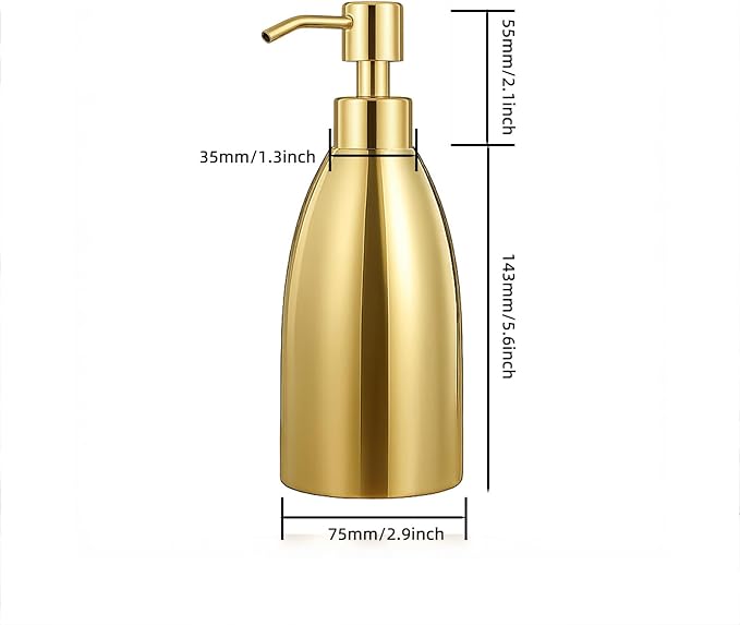 304 Stainless Steel Soap Dispenser 16oz Rust-Proof Liquid Soap Pump Bottle - Image 7