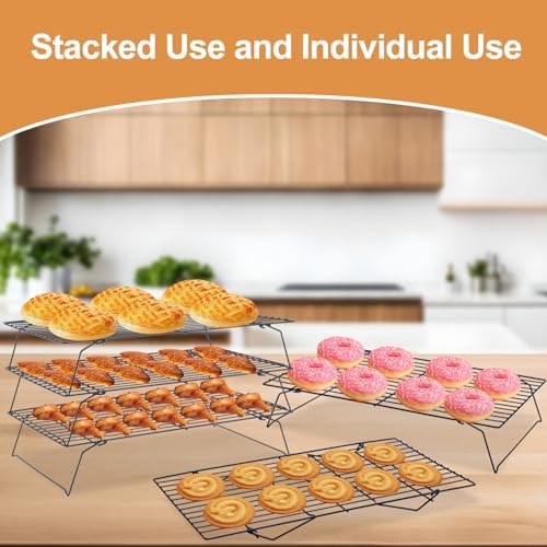 Briout Cooling Rack for Cooking Baking 3 Tiers, 16" x 10" Wire Rack