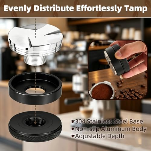 8 Pcs 51mm Espresso Accessories Kit, Tamping Station and Calibrated