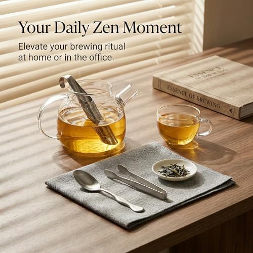 5Pcs Tea Infuser Set for Loose Leaf Tea, 2 Fine Mesh Pipe Strainers