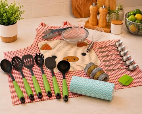 Kitchen Utensil Set 25-Piece Silicone Cooking Utensils wiht Stainless