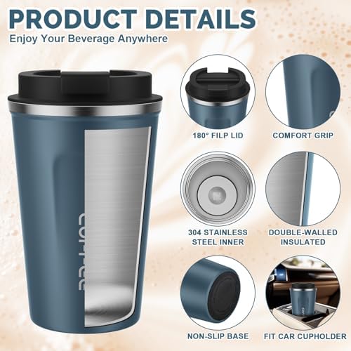CS COSDDI 12 oz Coffee Mug - Stainless Steel Coffee Cup with Leakproof