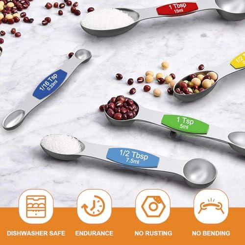 Wildone Stainless Steel Magnetic Measuring Spoons with Strong Magnets