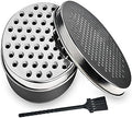 Black Compact Round Cheese Grater with Food Storage Container & Lid
