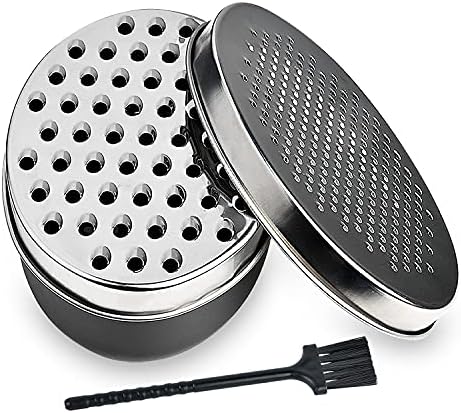 Black Compact Round Cheese Grater with Food Storage Container & Lid