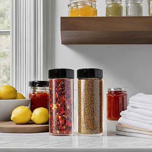 JARMING COLLECTIONS 16oz Glass Spice Shakers with Lids – Set of 2