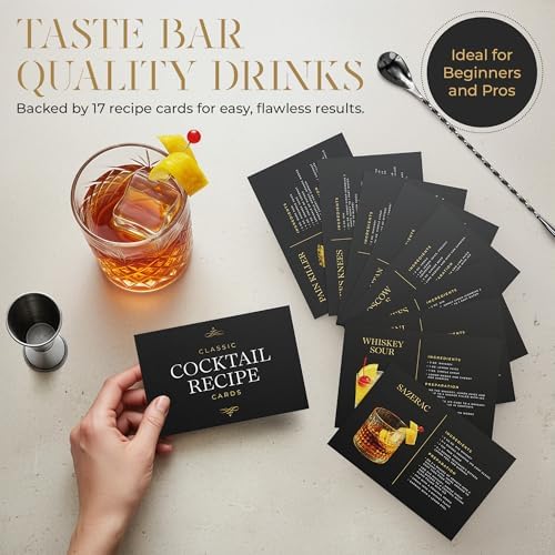 Mixology Bartender Kit - 15Pcs Bar Set Cocktail Shaker Set w Black Bar