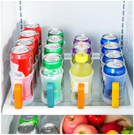 4 Pack Soda Can Organizer For Refrigerator, Pantry Plastic Organizer