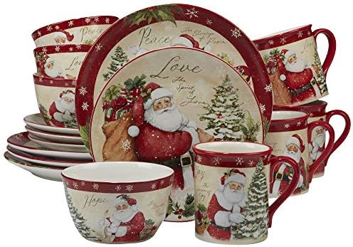 Certified International 89127 Holiday Wishes 16 piece Dinnerware Set
