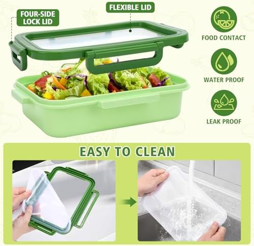 Silicone Stretch Lid Crisper Set, 2-Piece, Green