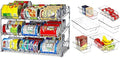 SimpleHouseware Stackable Can Rack Organizer + Plastic Freezer Storage