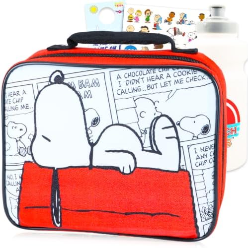Peanuts Snoopy Lunchbox for Kids with Insulated Lunch Bag