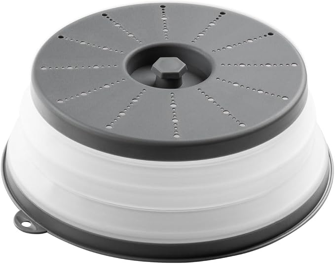 HIC Kitchen Collapsible Microwave Food Cover, BPA Free, Contains Splatter and by HIC