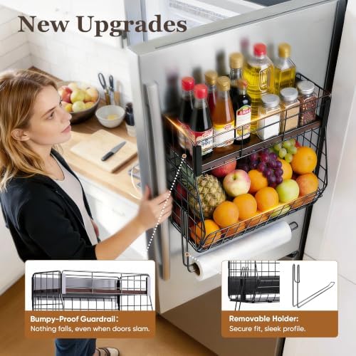 Magnetic Spice Rack for Fridge with Paper Towel Holder
