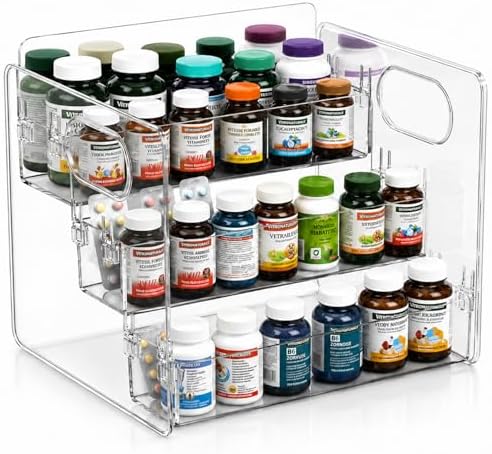 3-Tier Vitamin Storage Organizer, Organizer For Vitamin Bottles And