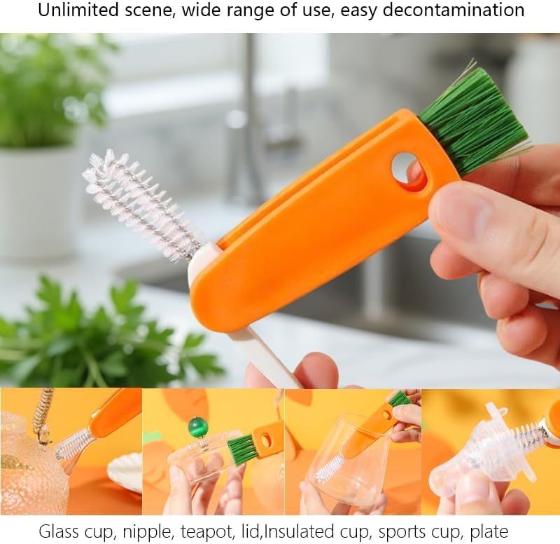 6-in-1 Bottle Cleaning Brush Set, Multi-functional Cup Brush with Long