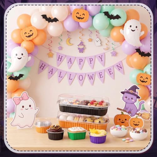 Blushtier 120 Set/240 Pcs Halloween Mini Loaf Pans with Lids and