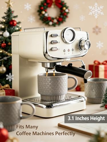 Gomakren Stackable Coffee Mugs Set of 4 Coffee Cups with Stand, Light