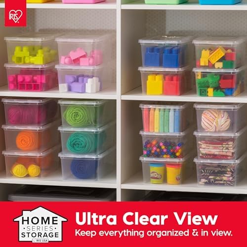 IRIS USA 20-Pack 6 Qt Storage Bins with Lids, Clear