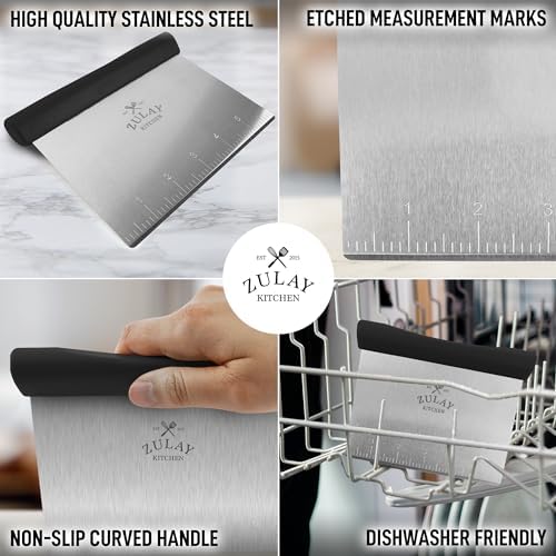 Zulay Premium Multi-purpose Stainless Steel Bench Scraper & Chopper