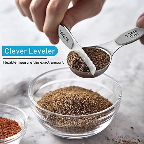 Measuring Cups and Magnetic Measuring Spoons Set, Wildone Stainless