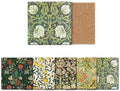 HUXJOKO Coasters for Drinks Set of 6,William Morris Floral Pattern