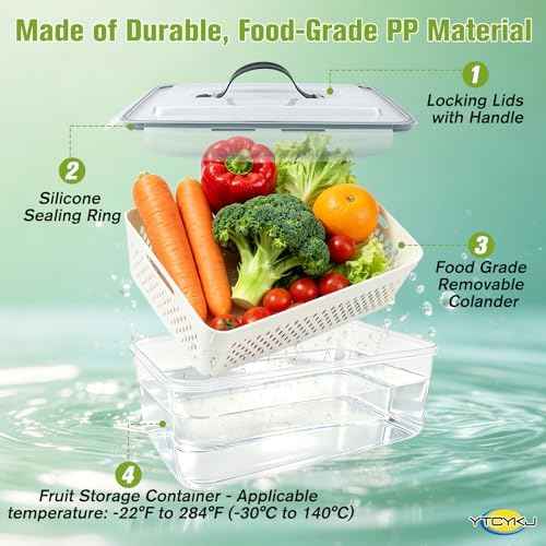 Fruit Storage Containers for Fridge, 5-Pack