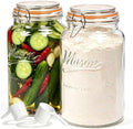 1 Gallon Glass Mason Jars with Airtight Lids, 2 Pack