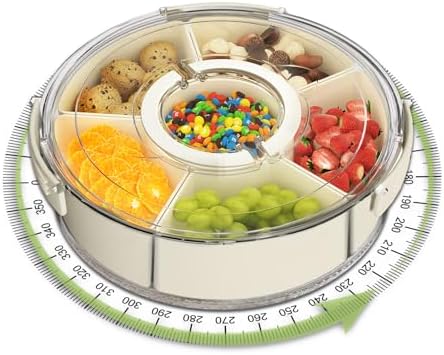 Divided Serving Tray with Lid and Handle, Portable Snackle Box for