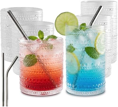 CycleMore Set of 12 Drinking Glasses, Clear 12 oz & 10 oz Cocktail